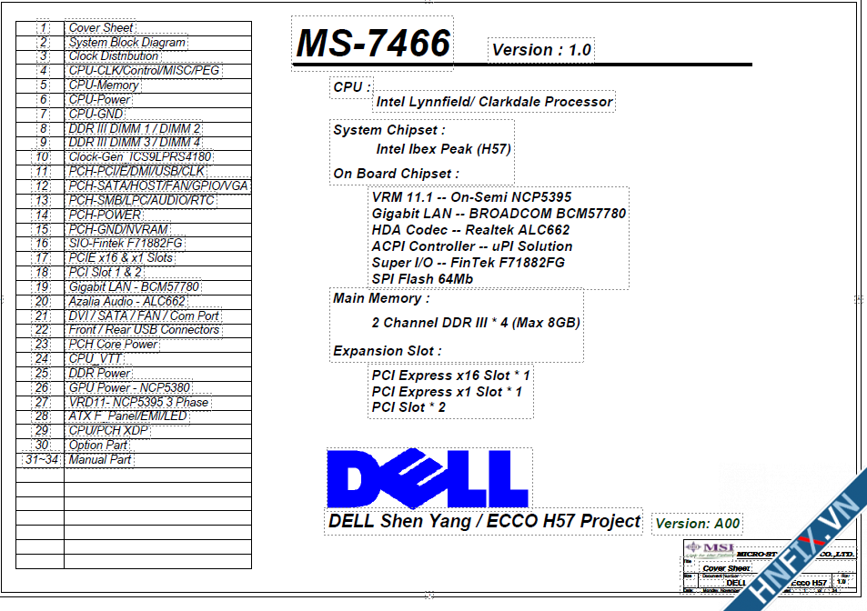 Dell Vostro MS-7466 REV 1.0 schematic